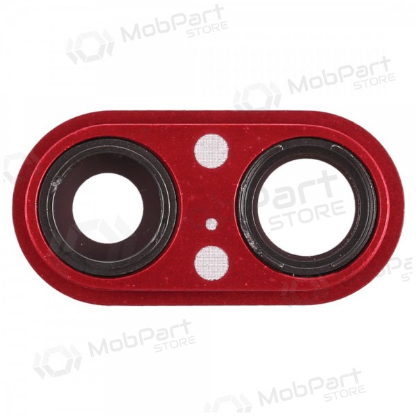 Apple iPhone 8 Plus kameras stikliņš (sarkans) (ar rāmīti)