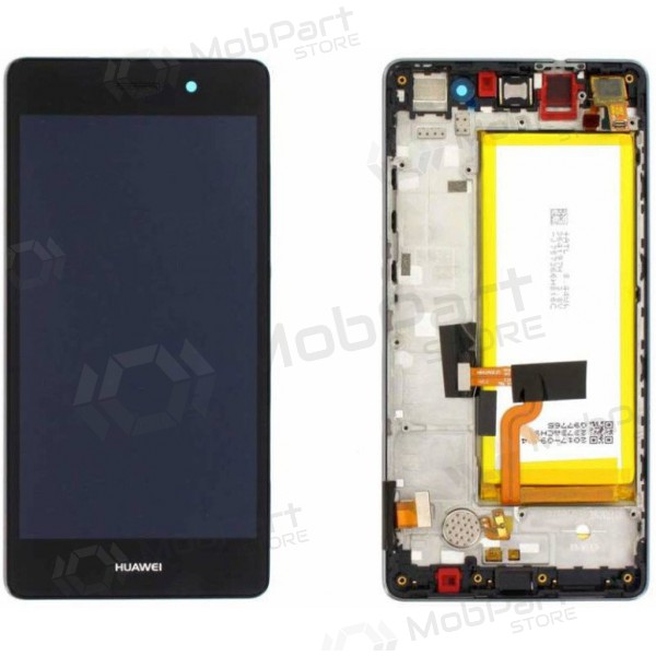 Huawei P8 Lite ekrāns (melns) (ar rāmīti un baterija) (lietots grade B, oriģināls)