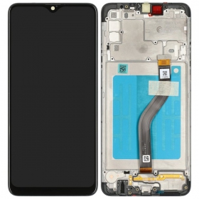 Samsung Galaxy A20s ekrāns (melns) (ar rāmīti) (oriģināls)