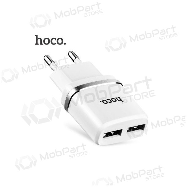 Lādētājs HOCO C12 Smart Dual USB (5V 2.4A) (balts)