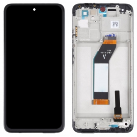 Xiaomi Redmi 10 2021 ekrāns (melns) (ar rāmīti) (service pack) (oriģināls)