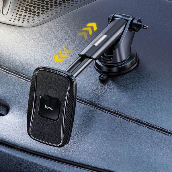 Tālruņa turētājs automobiļiem, Bezvadu lādētājs Hoco CA75 magnetis, melns Tālruņa turētājs automobiļiem, Bezvadu lādētājs Hoco CA75 magnetis, melns