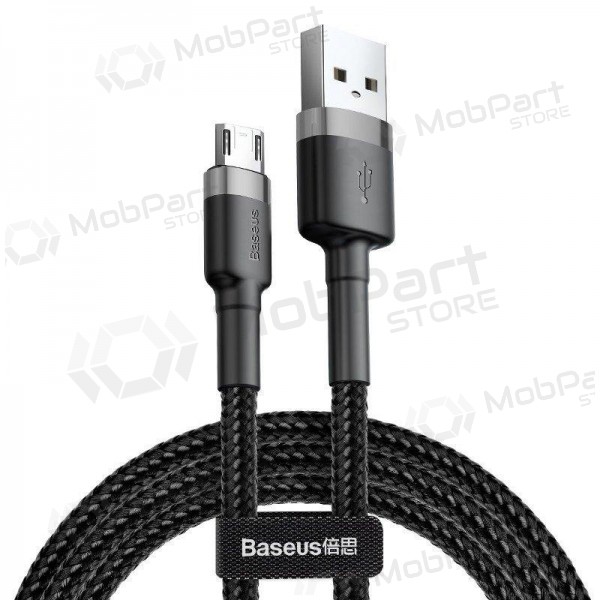 USB kabelis Baseus Cafule microUSB 2.0m 1.5A (pelēks-melns) CAMKLF-CG1