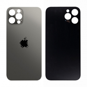 Apple iPhone 12 Pro aizmugurējais baterijas vāciņš (melns) (bigger hole for camera)