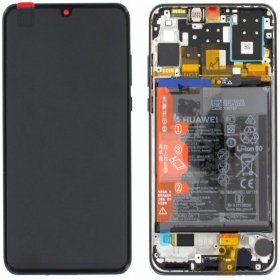 Huawei P30 Lite New Edition 2020 (02353FPX/02353DQU) ekrāns (melns) (ar rāmīti un baterija) (service pack) (oriģināls)