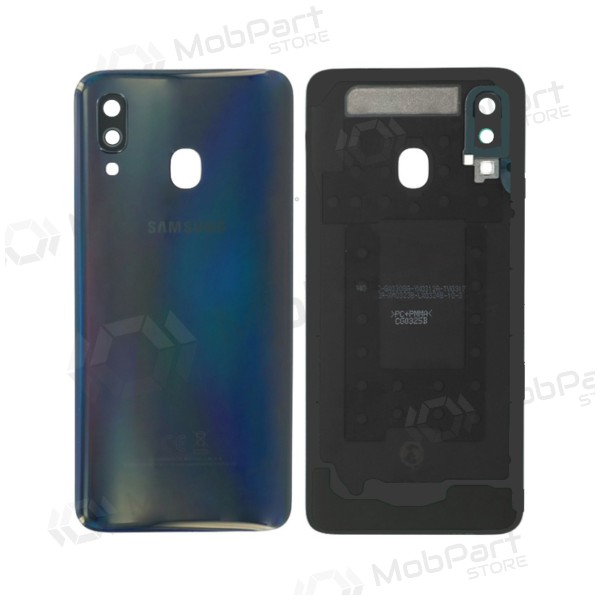 Samsung A405 Galaxy A40 2019 aizmugurējais baterijas vāciņš (melns) (lietots grade B, oriģināls)