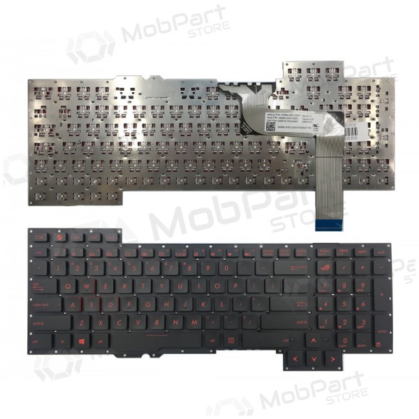 ASUS: ROG G751, G751J, G751JL, G751JM, G751JT, G751JY klaviatūra ASUS: ROG G751, G751J, G751JL, G751JM, G751JT, G751JY klaviatūra