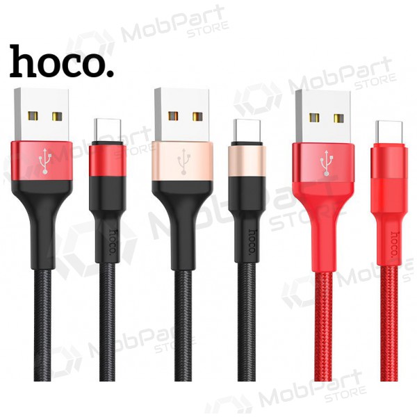 USB kabelis Hoco X26 Type-C 1.0m (melns / zelta)