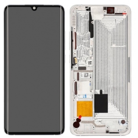Xiaomi Mi Note 10 / Mi Note 10 Pro / Mi Note 10 Lite ekrāns (balts) (ar rāmīti) (service pack) (oriģināls)