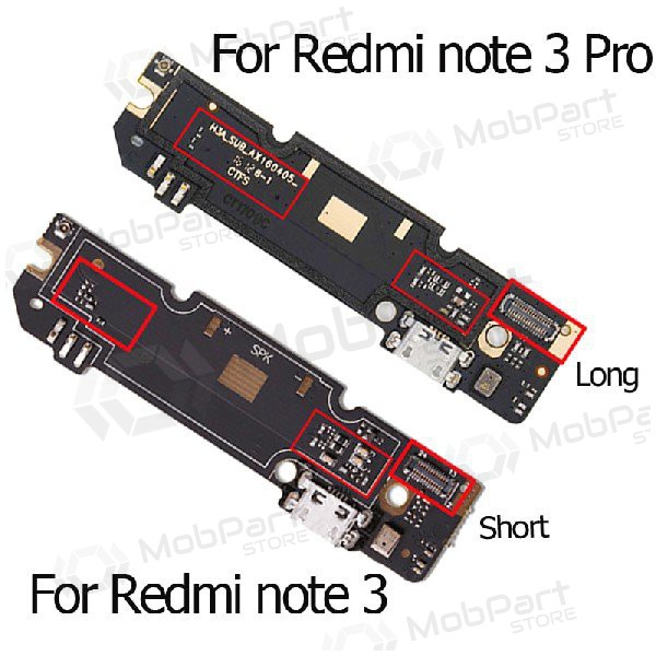 Xiaomi Redmi Note 3 Pro uzlādes ligzda un mikrofona šleife
