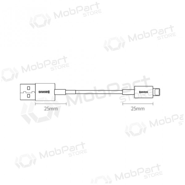 USB kabelis Baseus Superior Lightning 2.4A 0.25m (balts) CALYS-02