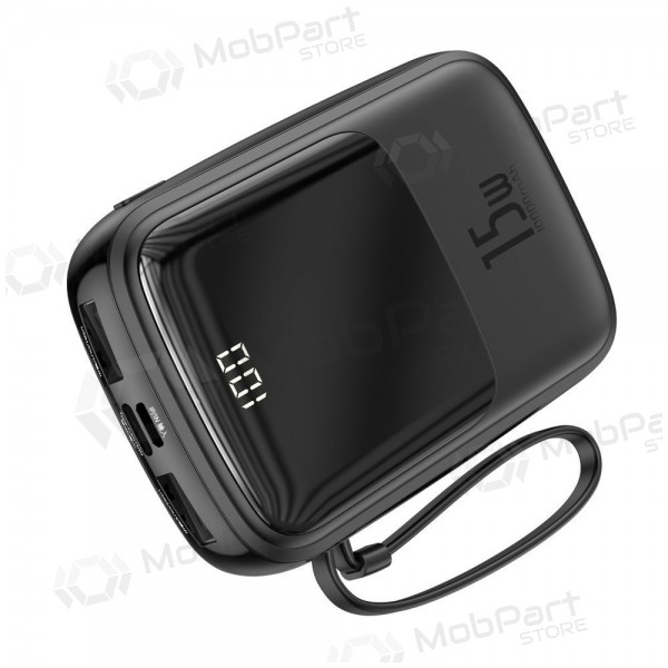 Ārējā baterija Power Bank Baseus Q Pow With Type-C Cable 10000mAh melna PPQD-A01 Ārējā baterija Power Bank Baseus Q Pow With Type-C Cable 10000mAh melna PPQD-A01