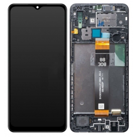 Samsung Galaxy A02 ekrāns (melns) (ar rāmīti) (oriģināls)