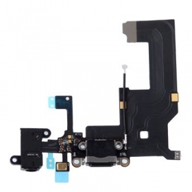 Apple iPhone 5 uzlādes ligzda un mikrofona šleife (melna)