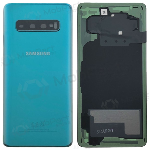 Samsung G973 Galaxy S10 aizmugurējais baterijas vāciņš zaļš (Prism Green) (lietots grade B, oriģināls) Samsung G973 Galaxy S10 aizmugurējais baterijas vāciņš zaļš (Prism Green) (lietots grade B, oriģināls)