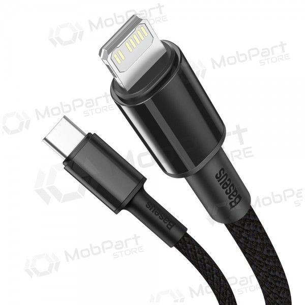 USB kabelis Baseus High Density Braided Fast Data PD 20W Type-C - Lightning 1.0m (melns) CATLGD-01 USB kabelis Baseus High Density Braided Fast Data PD 20W Type-C - Lightning 1.0m (melns) CATLGD-01