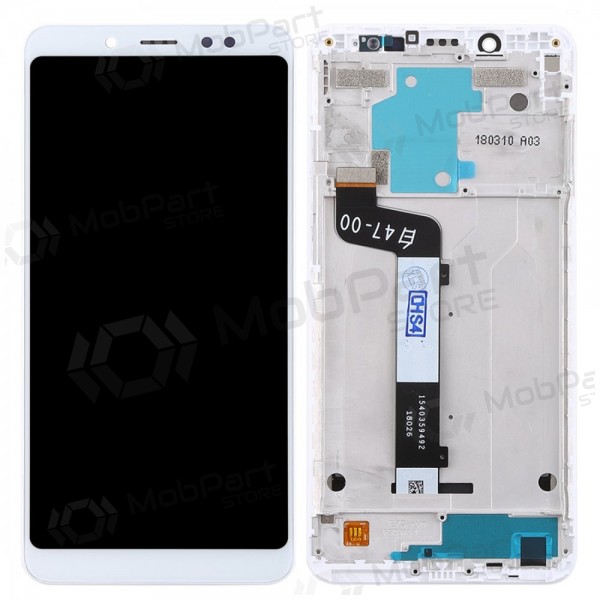 Xiaomi Redmi Note 5 ekrāns (balts) (ar rāmīti)