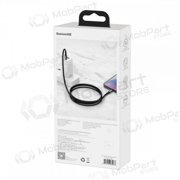 USB kabelis Baseus Tungsten Gold Fast Data Type-C - Type-C 100W 1.0m (melns) CATWJ-01 USB kabelis Baseus Tungsten Gold Fast Data Type-C - Type-C 100W 1.0m (melns) CATWJ-01