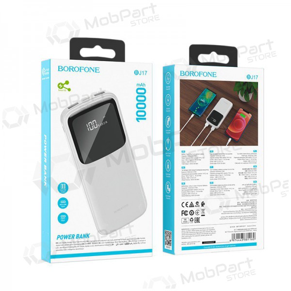 Ārējā baterija Power Bank Borofone BJ17 2xUSB 10000mAh balta