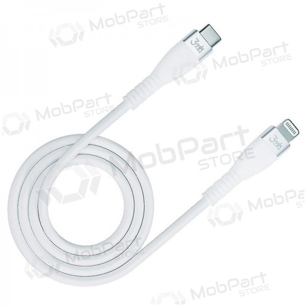 USB kabelis 3MK Hyper Silicone Cable Lightning 20W 1m