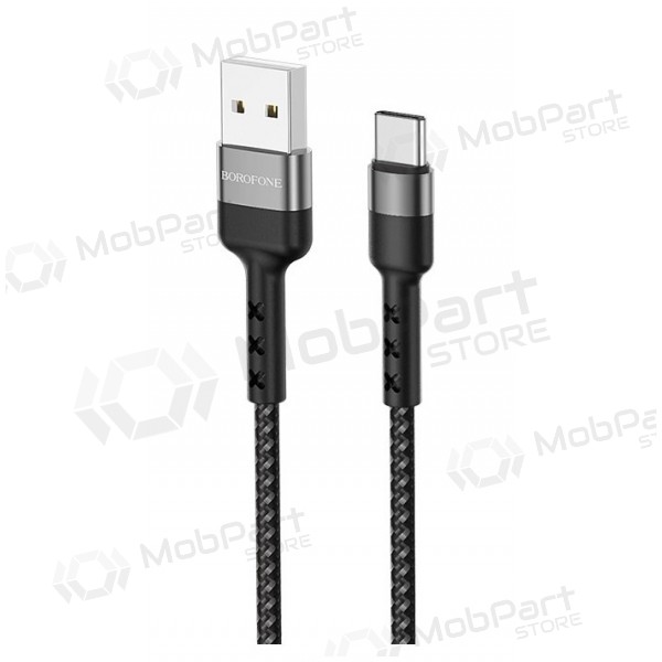 USB kabelis Borofone BX34 Type-C 1.0m (melns)
