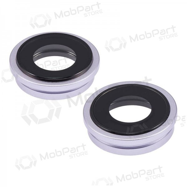 iPhone 14 / 14 Plus kameras stikliņš (2gab) (purpurinis) (ar rāmīti)