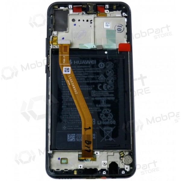 Huawei Nova 3 ekrāns (melns) (ar rāmīti un baterija) (service pack) (oriģināls)