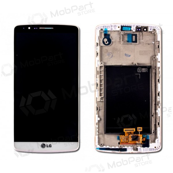 LG D855 Optimus G3 ekrāns (ar rāmīti) (balts)