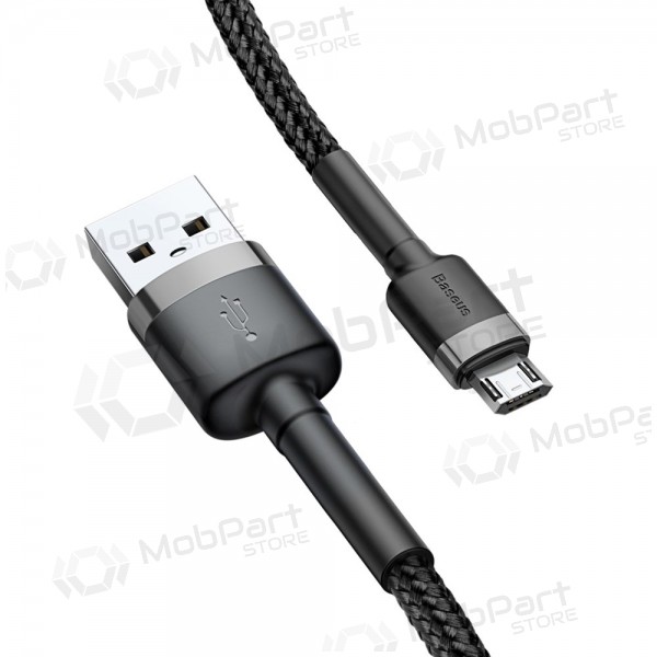 USB kabelis Baseus Cafule microUSB 1.0m 2.4A (pelēks-melns) CAMKLF-BG1