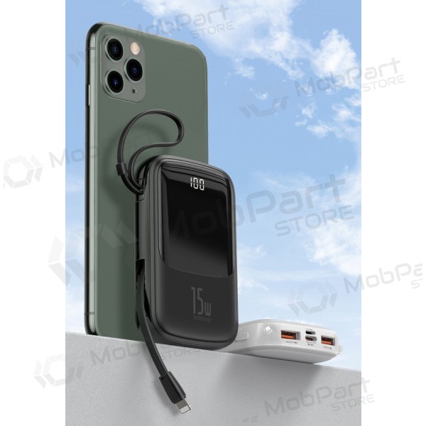 Ārējā baterija Power Bank Baseus Q Pow With Type-C Cable 10000mAh melna PPQD-A01 Ārējā baterija Power Bank Baseus Q Pow With Type-C Cable 10000mAh melna PPQD-A01