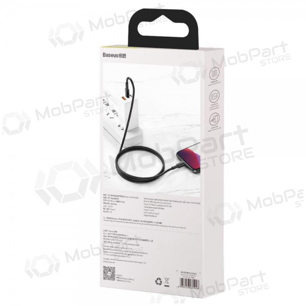 USB kabelis Baseus High Density Braided Fast Data PD 20W Type-C - Lightning 1.0m (melns) CATLGD-01 USB kabelis Baseus High Density Braided Fast Data PD 20W Type-C - Lightning 1.0m (melns) CATLGD-01