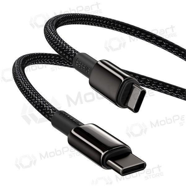 USB kabelis Baseus Tungsten Gold Fast Data Type-C - Type-C 100W 1.0m (melns) CATWJ-01 USB kabelis Baseus Tungsten Gold Fast Data Type-C - Type-C 100W 1.0m (melns) CATWJ-01