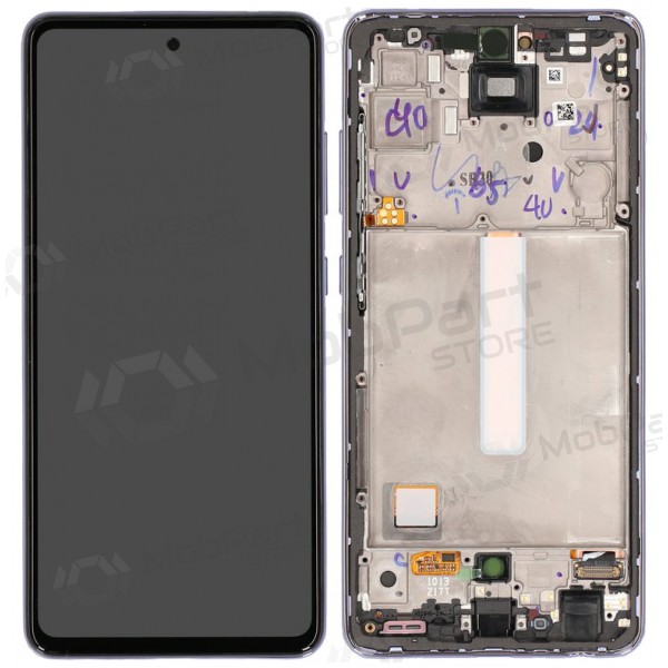 Samsung Galaxy A52 ekrāns (violets) (ar rāmīti) (oriģināls) Samsung Galaxy A52 ekrāns (violets) (ar rāmīti) (oriģināls)
