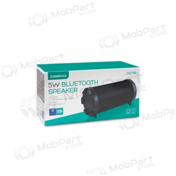 Bluetooth pārnēsājams skaļrunis OMEGA OG71 BAZOOKA (MicroSD, brīvroku aprīkojums,FM, AUX) (melns)