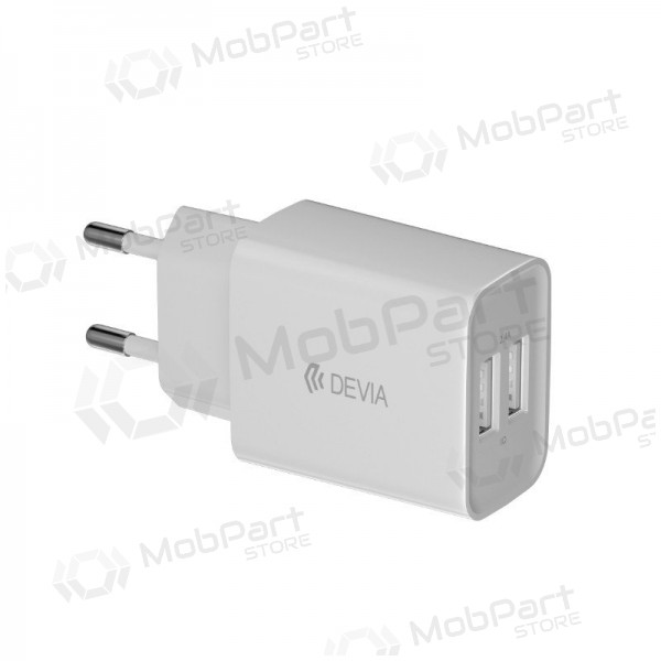 Lādētājs Devia Smart x 2 USB (2.4A) + MicroUSB, (balts)