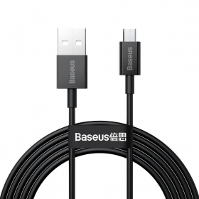 USB kabelis Baseus Superior microUSB 2A 2.0m (melns) CAMYS-A01