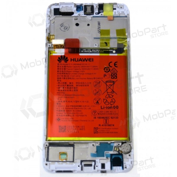 Huawei P Smart 2017 ekrāns (balts) (ar rāmīti un baterija) (service pack) (oriģināls) Huawei P Smart 2017 ekrāns (balts) (ar rāmīti un baterija) (service pack) (oriģināls)