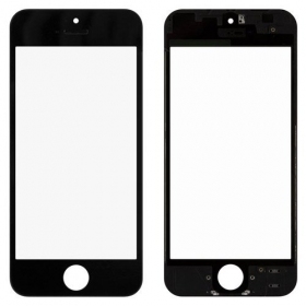 Apple iPhone 5 Ekrāna stikliņš ar rāmīti un OCA (melns) (for screen refurbishing) - Premium