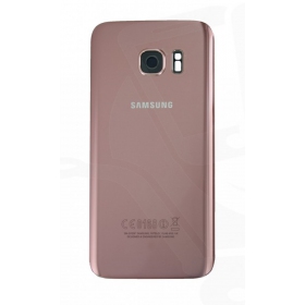 Samsung G930F Galaxy S7 aizmugurējais baterijas vāciņš rozā (rose pink) (lietots grade C, oriģināls)
