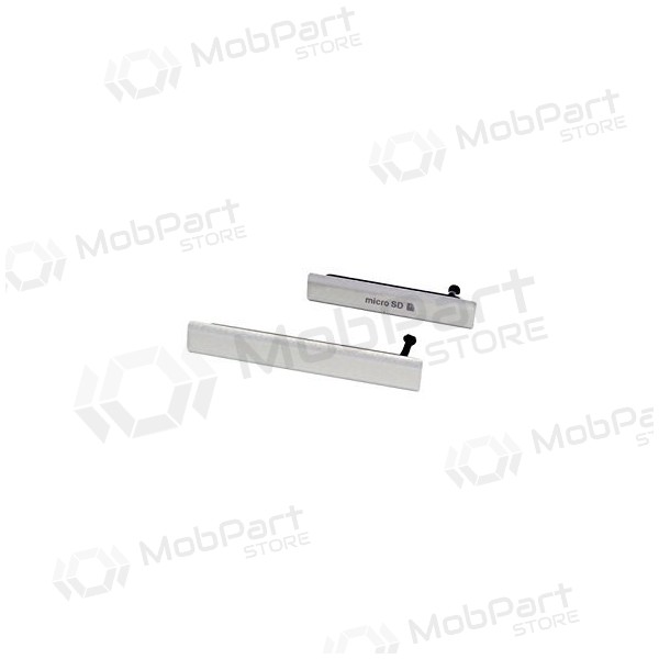 Sony Xperia Z2 D6502 / Z2 Xperia D6503 / Z2 D6543 microSD un microUSB-SIM sānu vāciņi (balti)