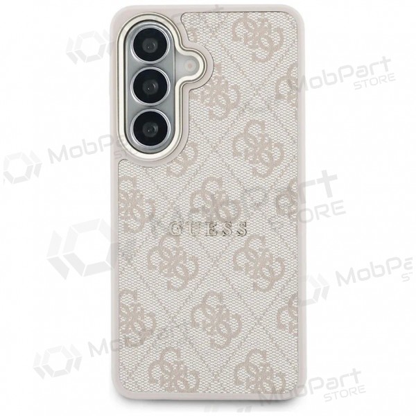 Samsung Galaxy S26 maciņš - Guess PU Leather 4G Gold Frame Magnetic (rozā)