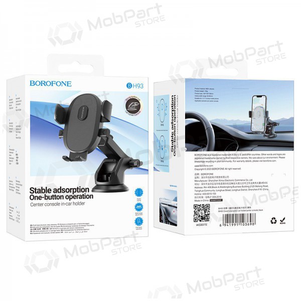 Tālruņa turētājs automobiļiem Borofone BH93 (dashboard) melns