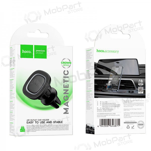 Tālruņa turētājs automobiļiem Hoco H72 (air vent) melns
