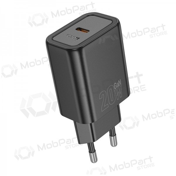 Tālruņa lādētājs Hoco N60 20 W GaN USB-C melns