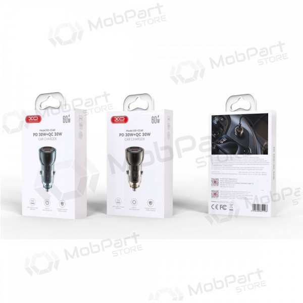 Auto lādētājs XO CC60 USB-A/USB-C 60W melns