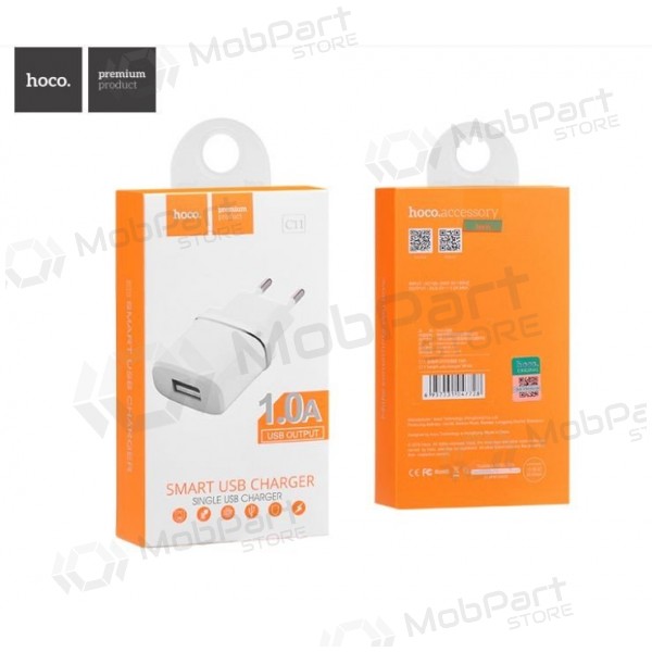 Lādētājs HOCO C11 Smart USB (5V 1A) (balts)
