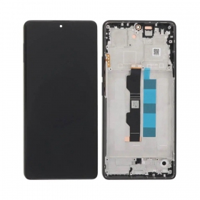 Ekranas Xiaomi Redmi Note 13 Pro 4G/Poco M6 Pro 4G su lietimui jautriu stikliuku un rėmeliu Midnight Black oriģināls (service pack)