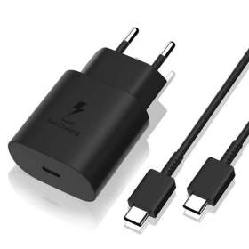 Lādētājs oriģināls Samsung EP-TA800NB 25W + Type-C kabelis 25W melns
