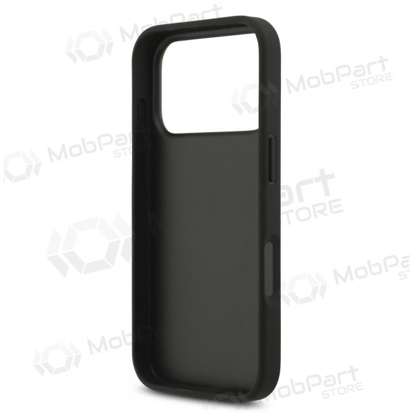 Apple iPhone 17 Pro maciņš - Guess PU 4G Metal Logo Strap (melns)