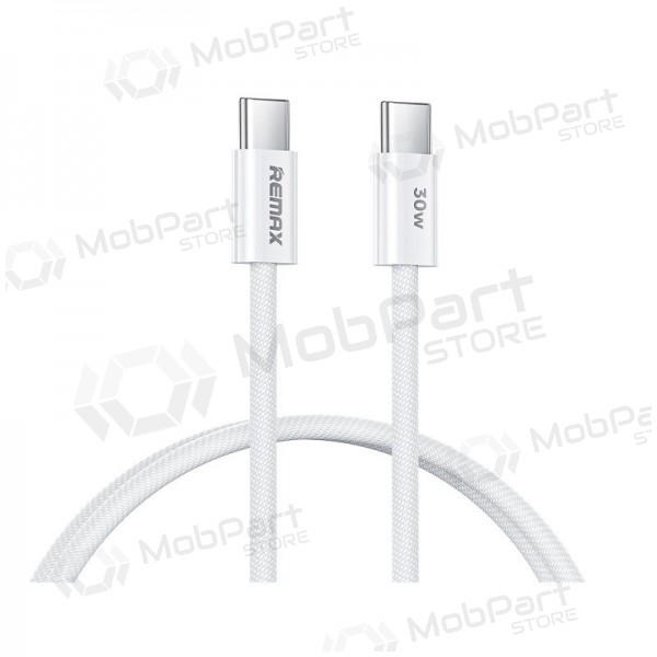 USB kabelis Remax RC-C010 USB-C to USB-C 30W 1.0m balts